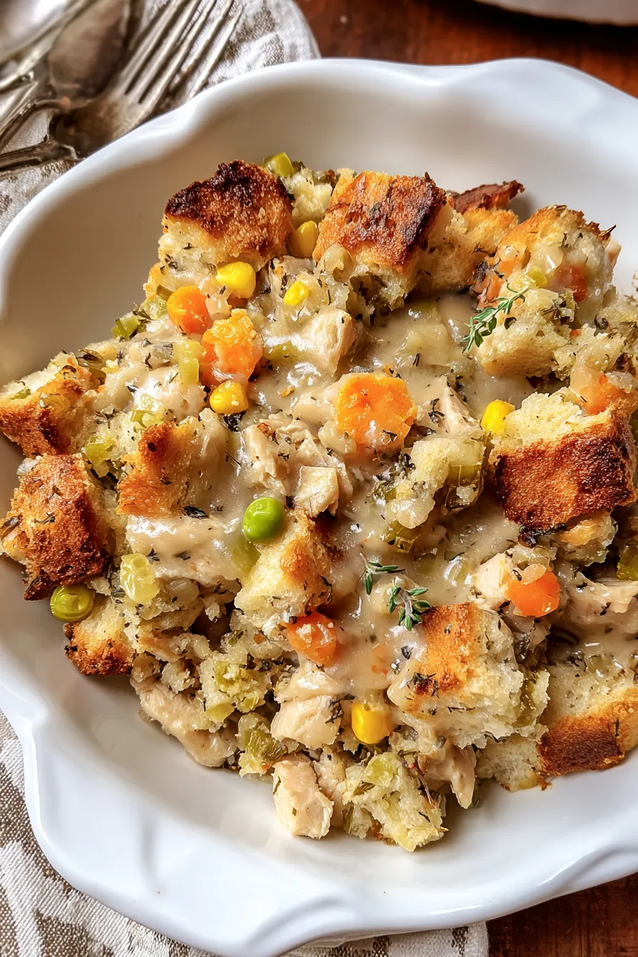 Classic Chicken & Stuffing Casserole: Thanksgiving Flavors Made Easy